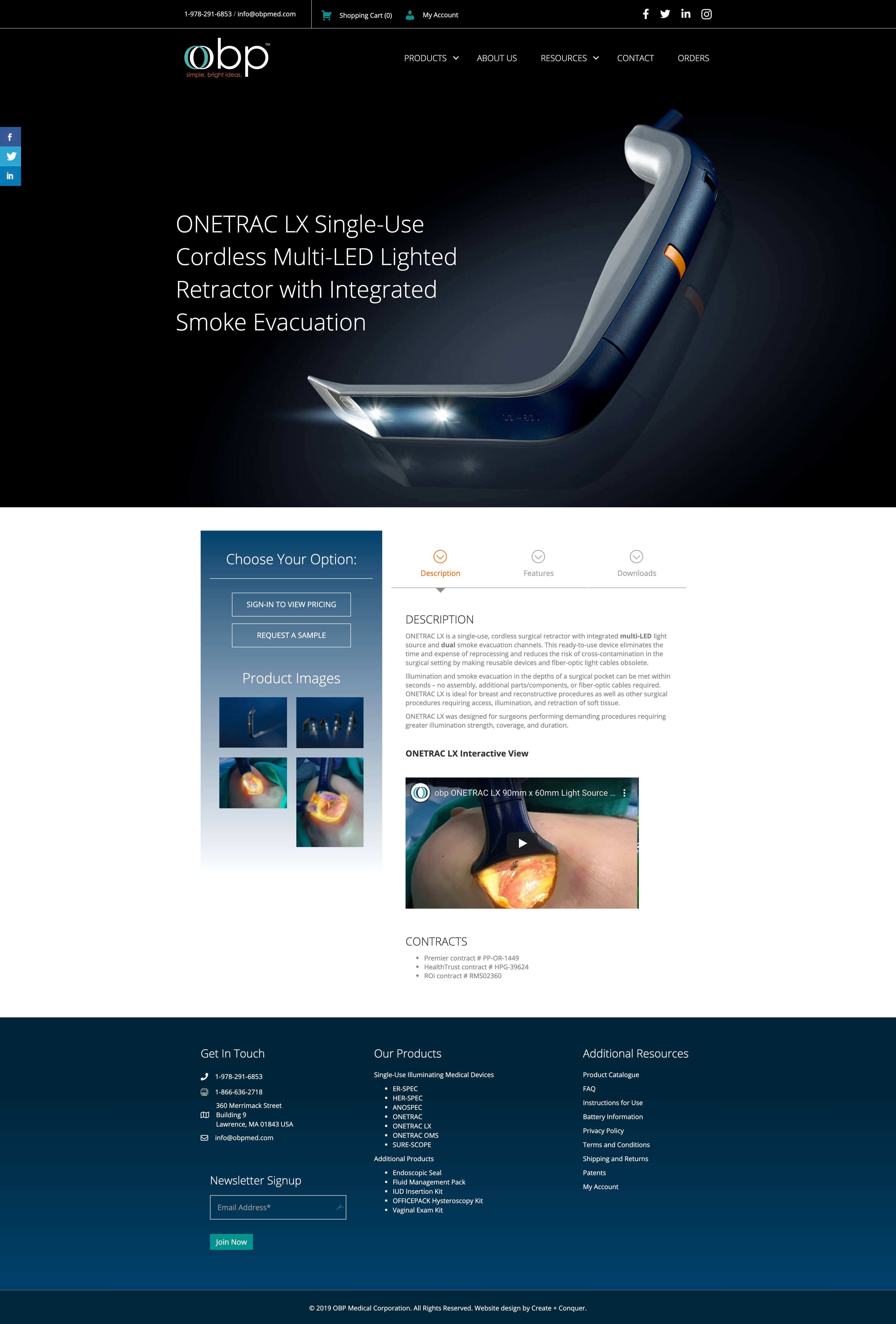 obp Surgical Website Design Screenshot 1