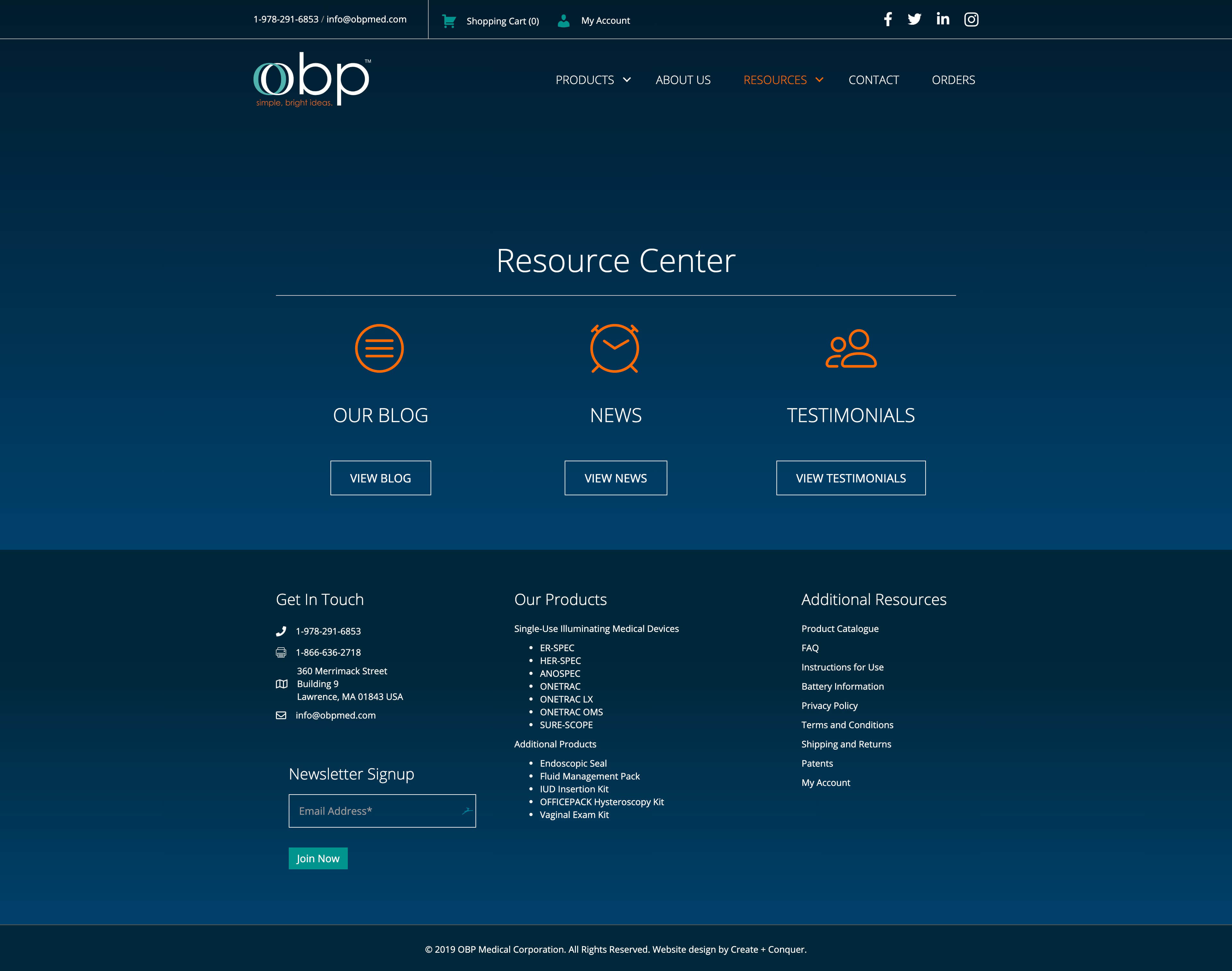 obp Surgical Website Design Screenshot 2