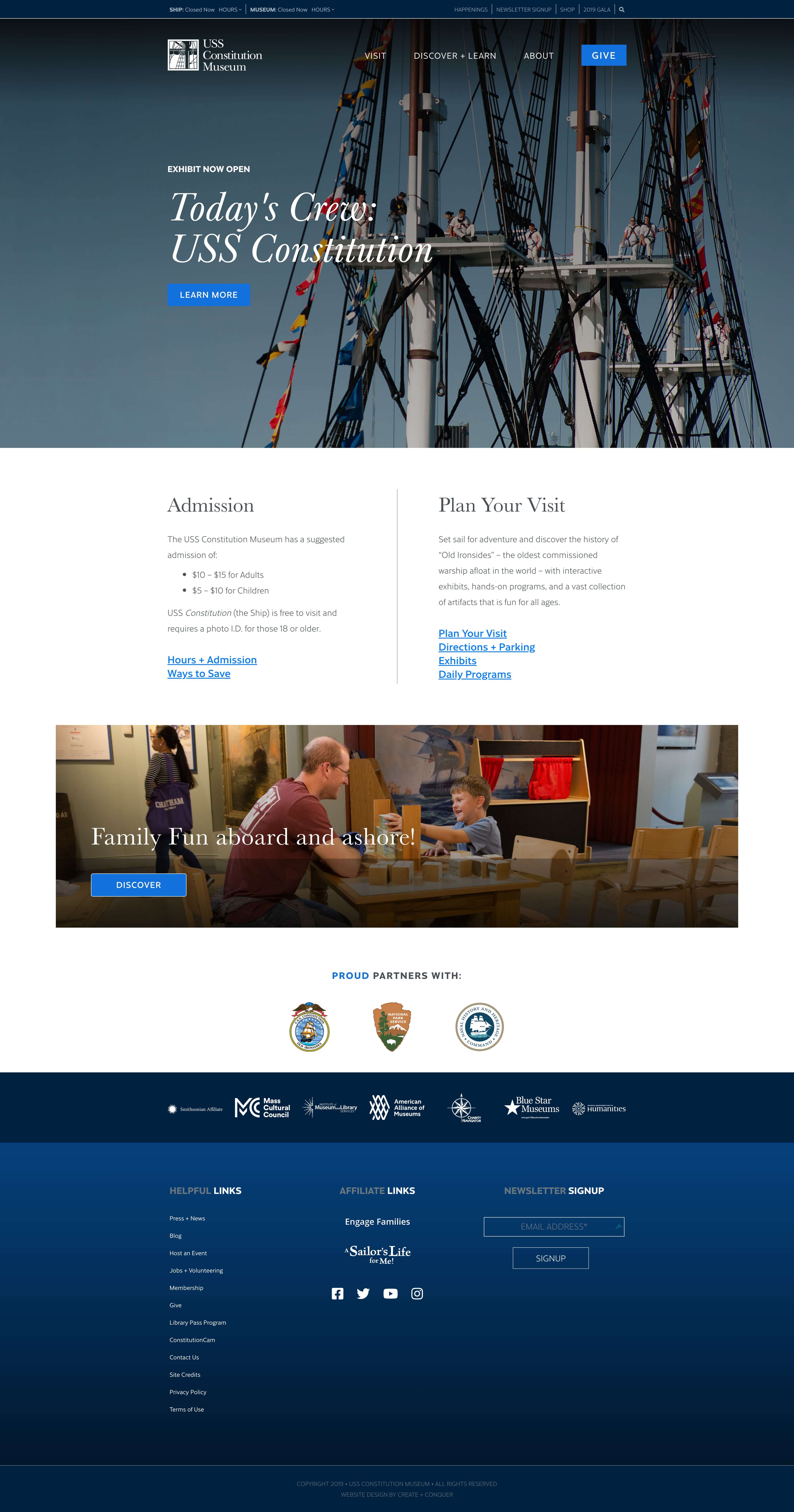 USS Constitution Museum Website Design Screenshot 1