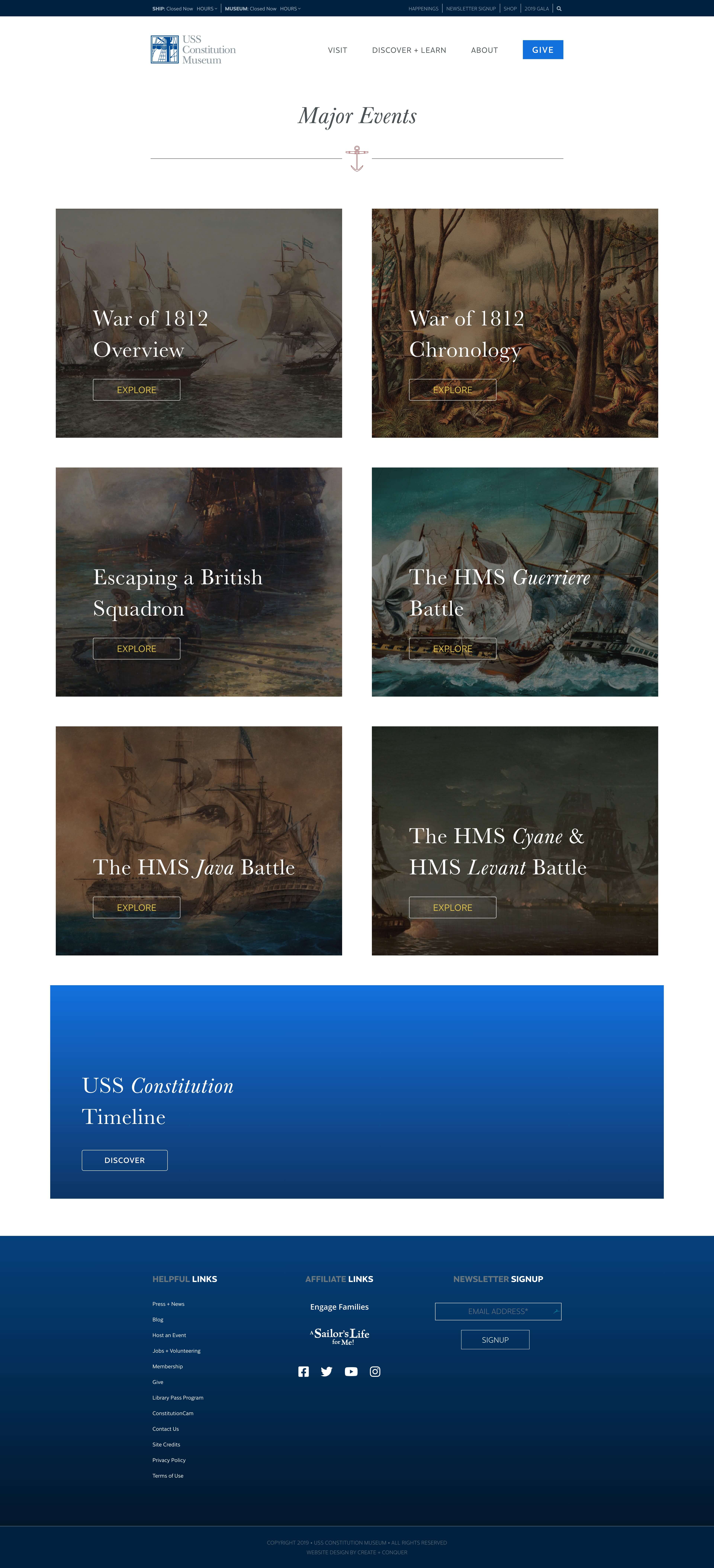 USS Constitution Museum Website Design Screenshot 2