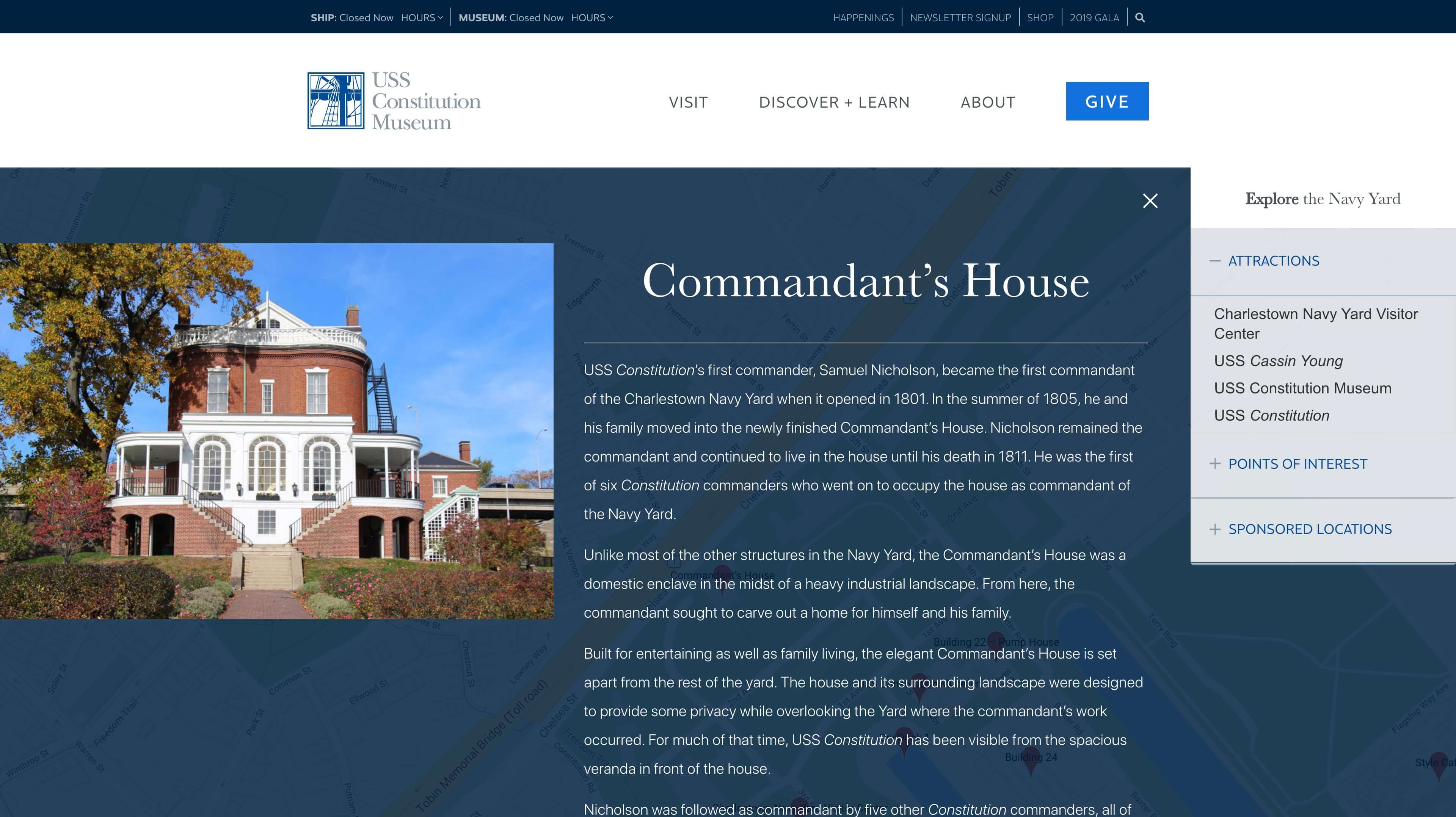 USS Constitution Museum Website Design Screenshot 3