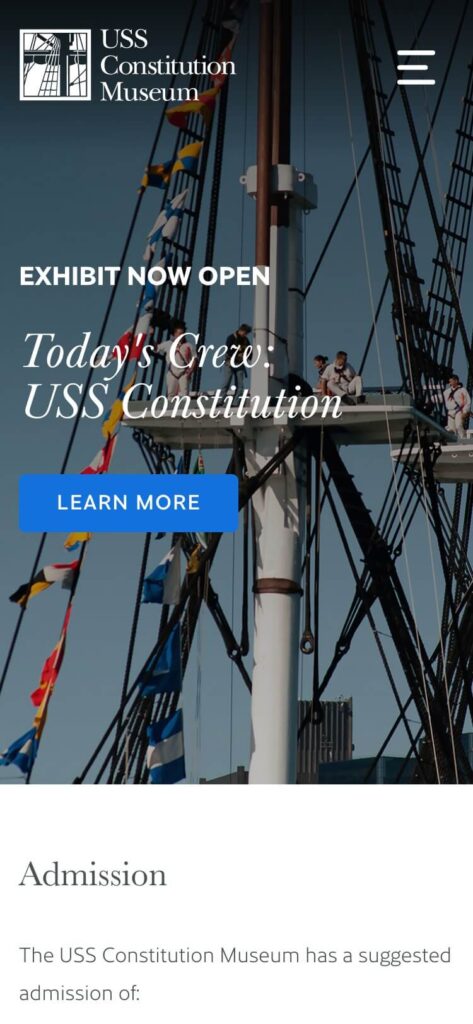 USS Constitution Museum Website Design Mobile Screenshot 1-1