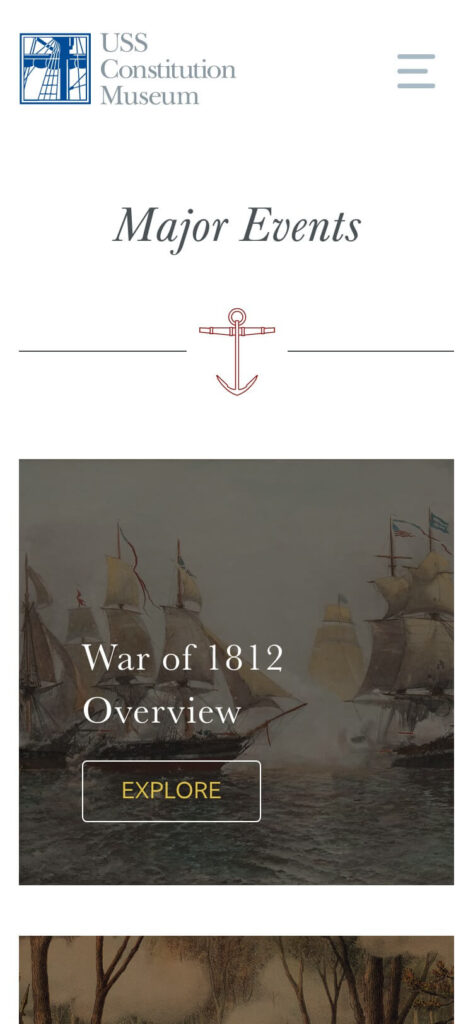 USS Constitution Museum Website Design Mobile Screenshot 1-2
